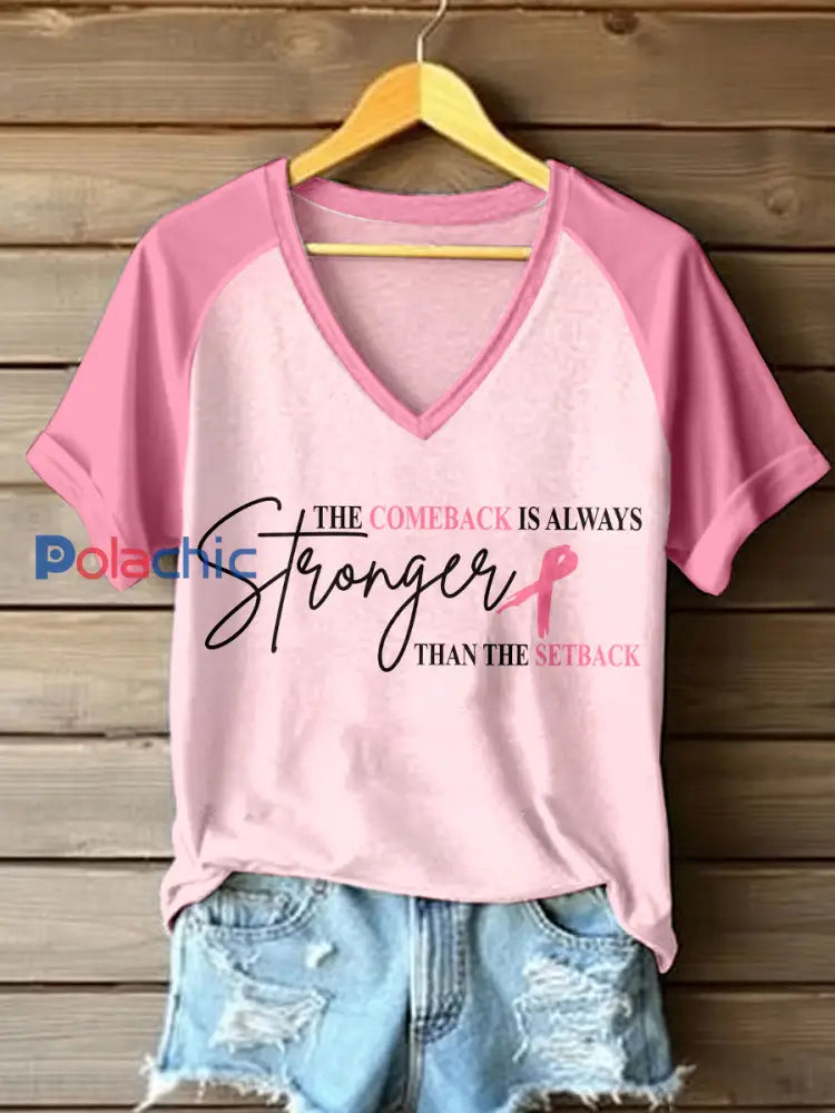 T-shirt The Comeback est toujours plus fort que The Setback pour femme Rose / S