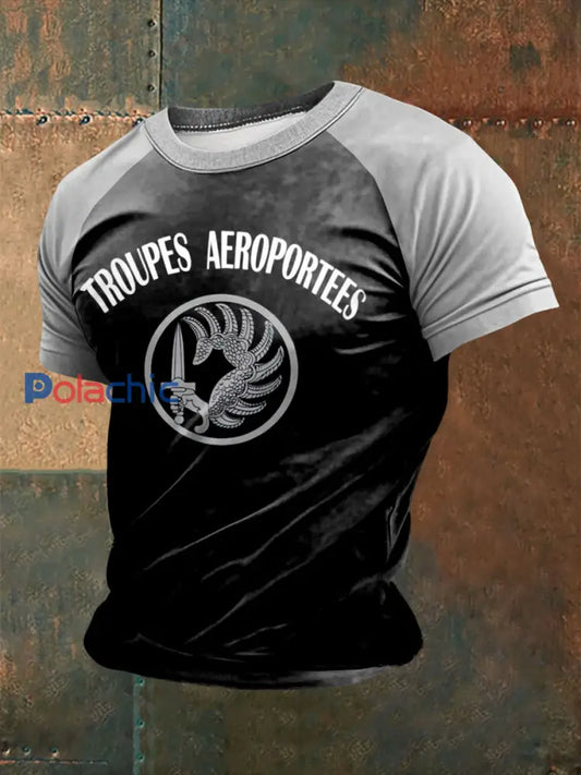 T-shirt Troupes Aéroports Parachutistes pour homme Noir / S