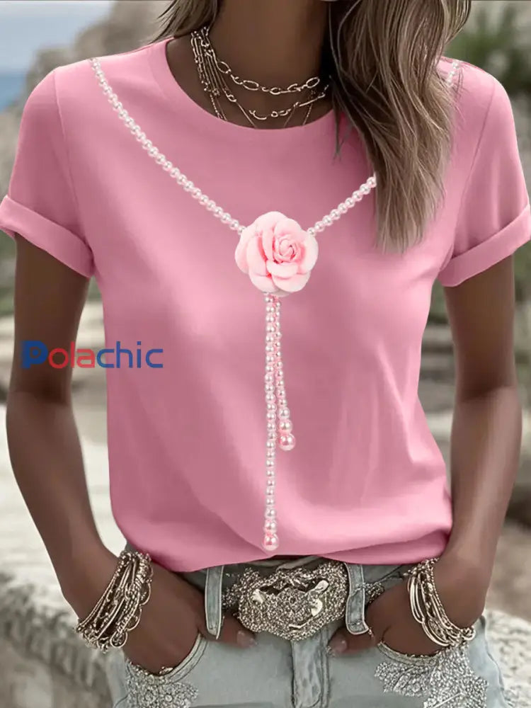 T Shirts Cancer du sein pour femmes Rose / S