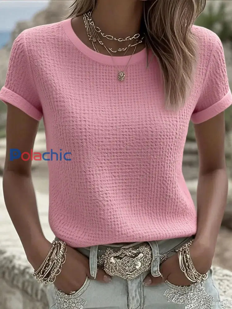 T shirts gaufrés roses pour femmes Breast Cancer Rose / S