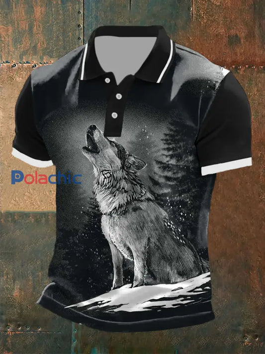 T-shirts imprimés Wolf Culture pour hommes Noir / S