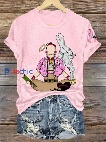 T-shirts Indigenous Pink Breast Cancer pour femmes rose clair / S