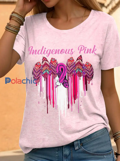 T-shirts Indigenous Pink Breast Cancer pour femmes rose clair / S