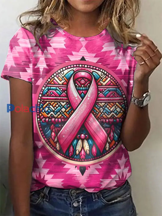 T-shirts Indigenous Pink Breast Cancer pour femmes Rose / S