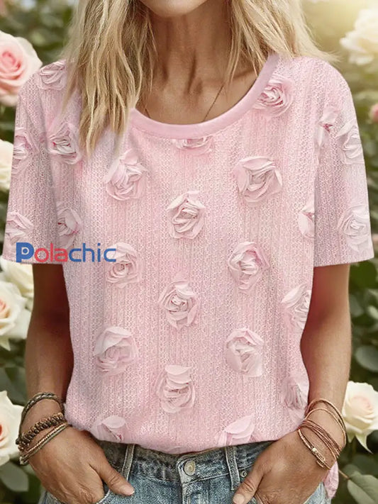 T-shirts Rose Cancer Du Sein Pour Femme Rose / S