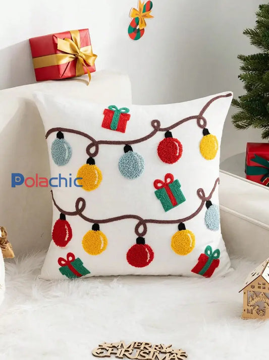 Taie d’oreiller vintage de Noël Art Print insert d’oreiller non inclus A / 45CM