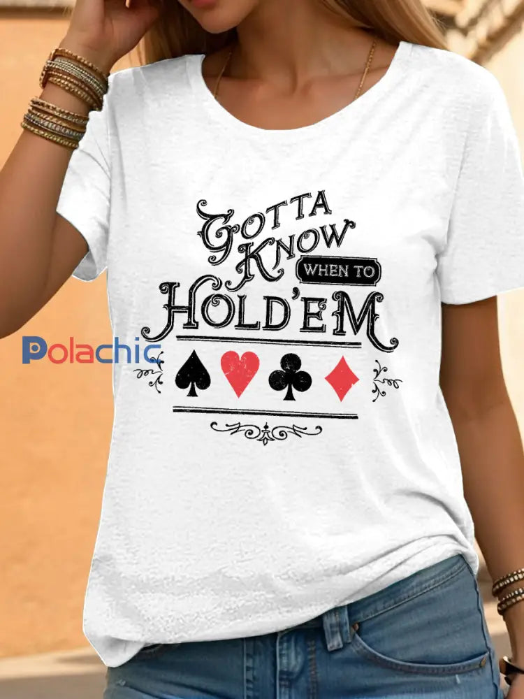 Tee-shirt poker femmes Blanc / S