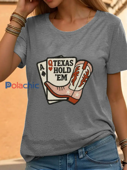 Tee-shirt poker femmes Gris clair / S