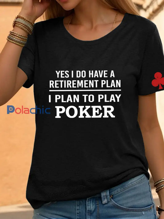Tee-shirt poker femmes Noir / S