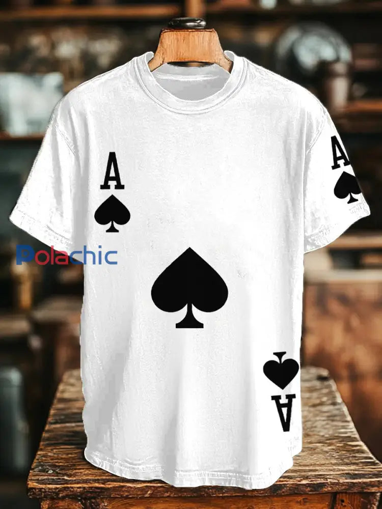 Tee-shirts de poker unisexe Ace of Spades Blanc / S