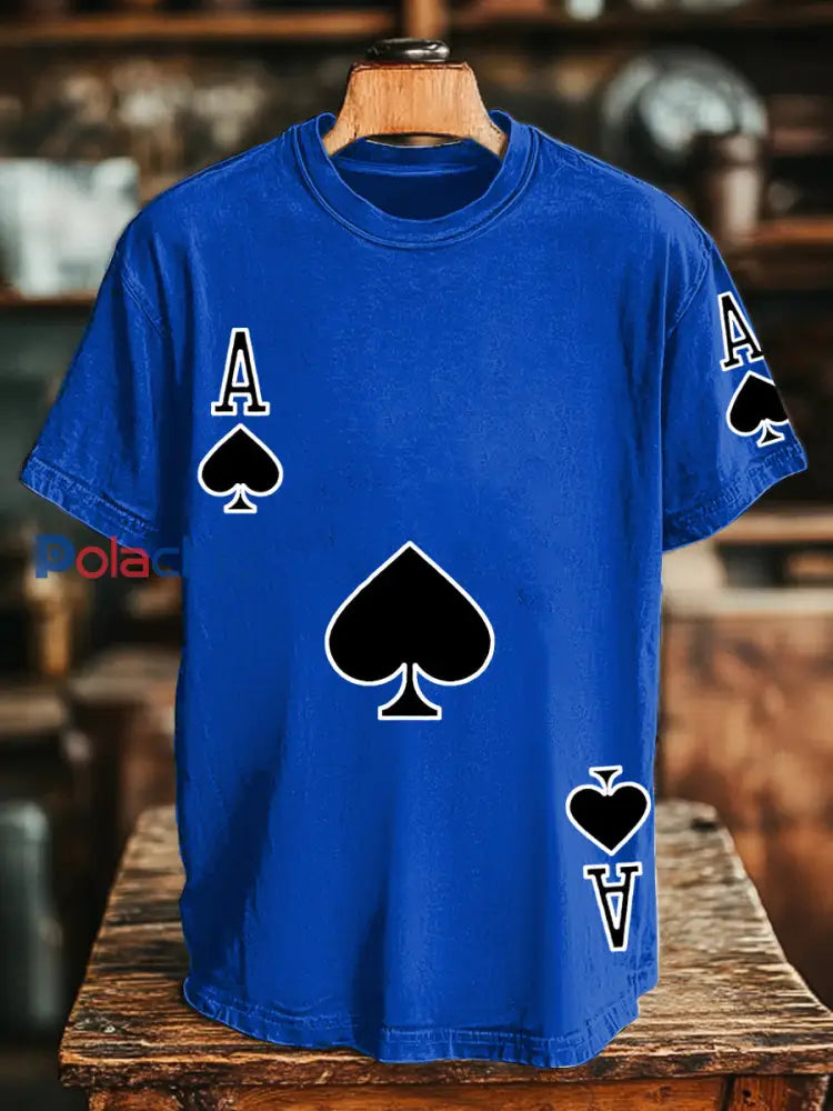 Tee-shirts de poker unisexe Ace of Spades Bleu / S