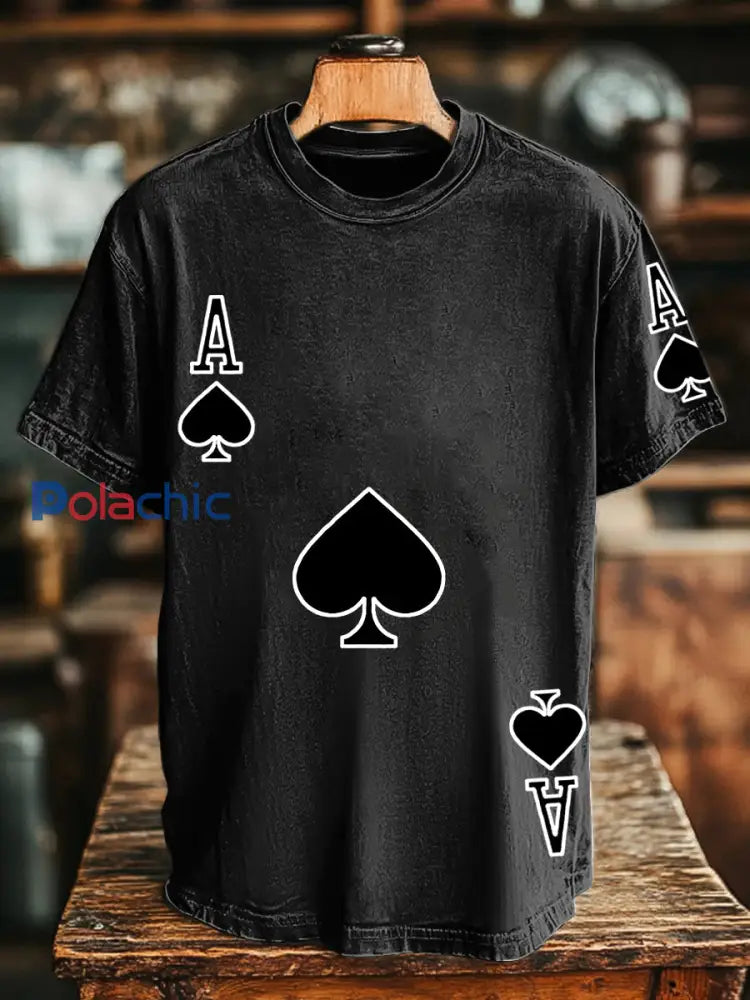 Tee-shirts de poker unisexe Ace of Spades Noir / S