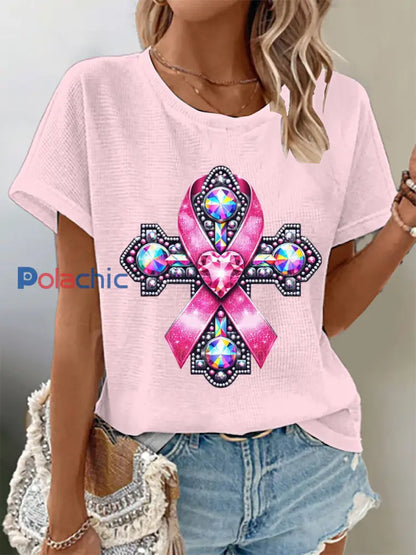 Tee-shirts Femme Faith Breast Pink Ribbon rose clair / S