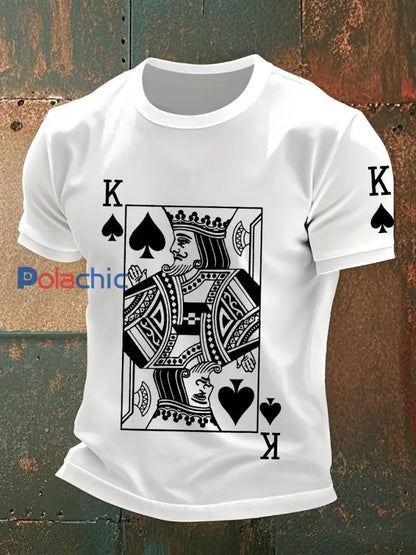 Tee shirts homme poker art print blanc / S