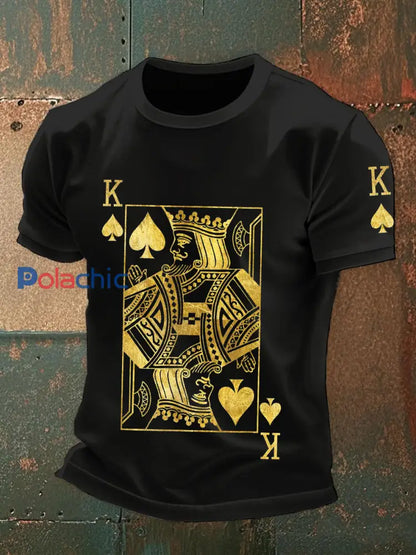 Tee shirts homme poker art print noir / S