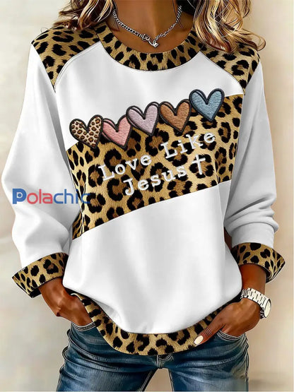 Top décontracté à imprimé croisé Love Femme Blanc / S