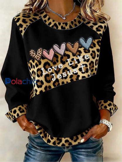 Top décontracté à imprimé croisé Love Femme Noir / S