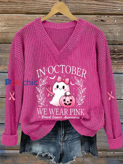 Top décontracté imprimé rose In october We Wear pour femme Rose Rouge / S
