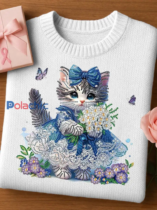 Top en tricot confortable à imprimé animal en feutre pour femmes A / S