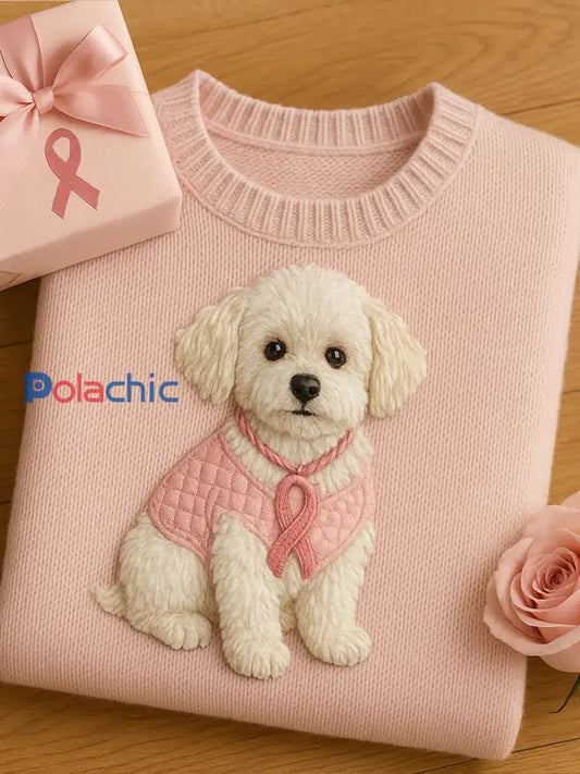 Top en tricot confortable à imprimé animal en feutre pour femmes A / S