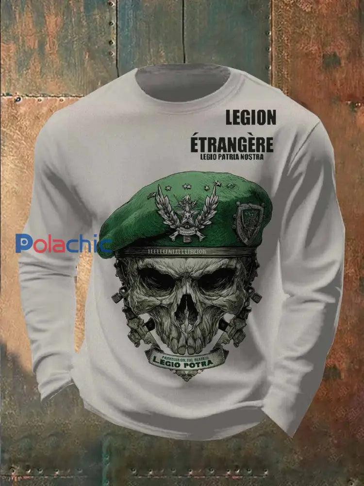 Top Vintage À Manches Longues Imprimé Légion Étrangère comme image / S