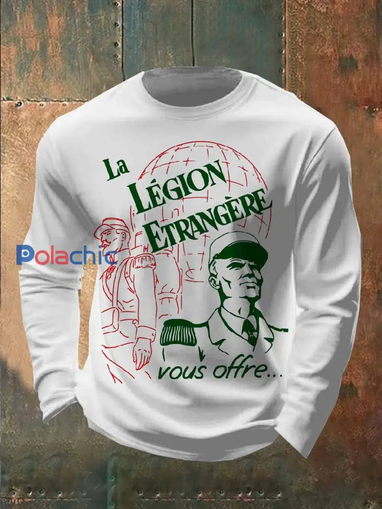 Top Vintage À Manches Longues Imprimé Légion Étrangère comme image / S