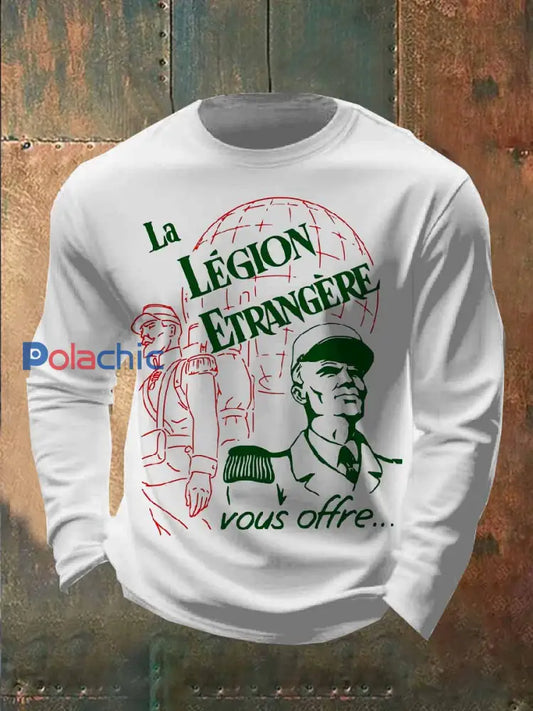 Top Vintage À Manches Longues Imprimé Légion Étrangère comme image / S