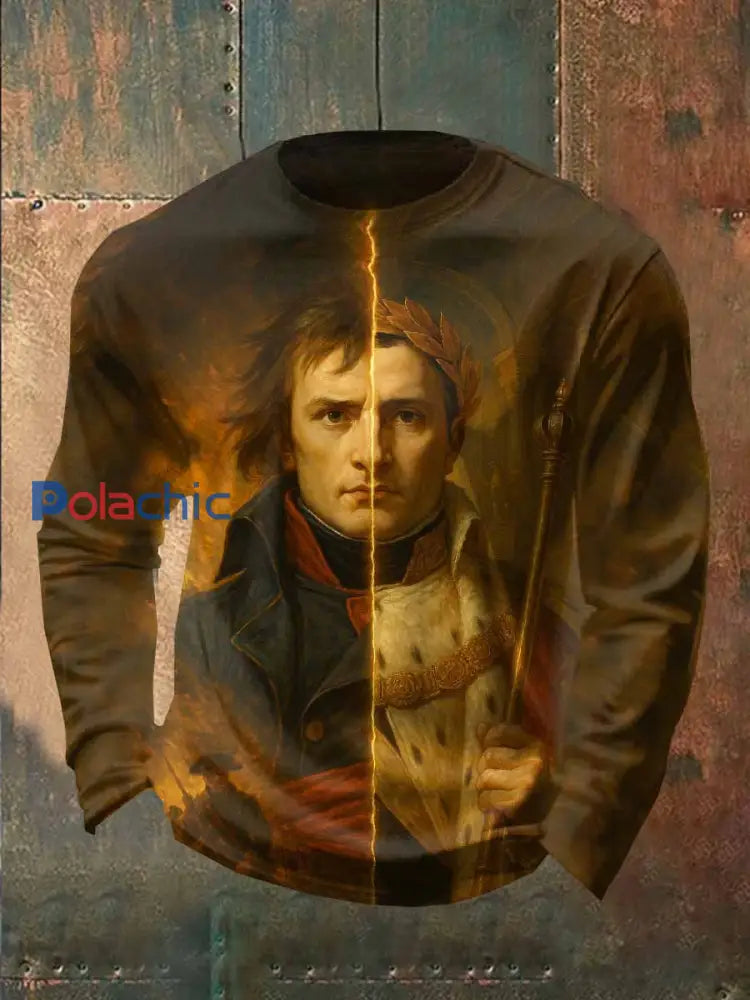 Top Vintage Napoléon Imprimé Manches Longues comme image / S
