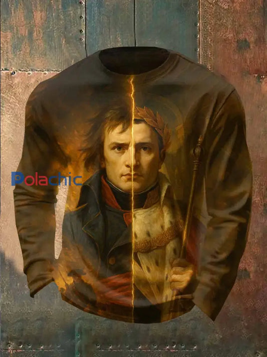 Top Vintage Napoléon Imprimé Manches Longues comme image / S