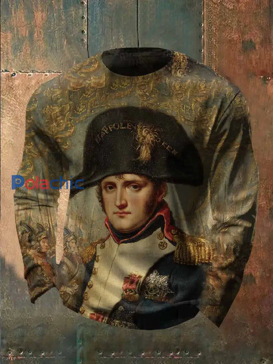 Top Vintage Napoléon Imprimé Manches Longues comme image / S