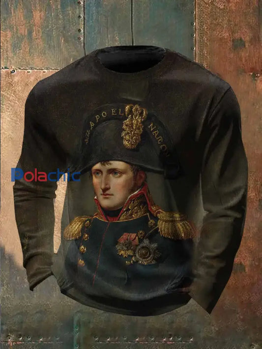 Top Vintage Napoléon Imprimé Manches Longues comme image / S