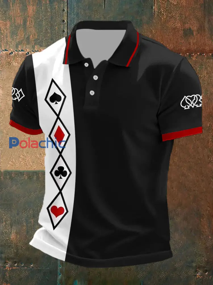 Tops à imprimé de poker pour hommes Noir / S