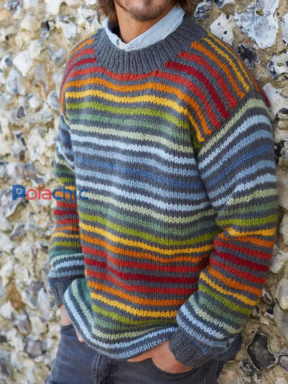 Tops à rayures automne et hiver pour hommes