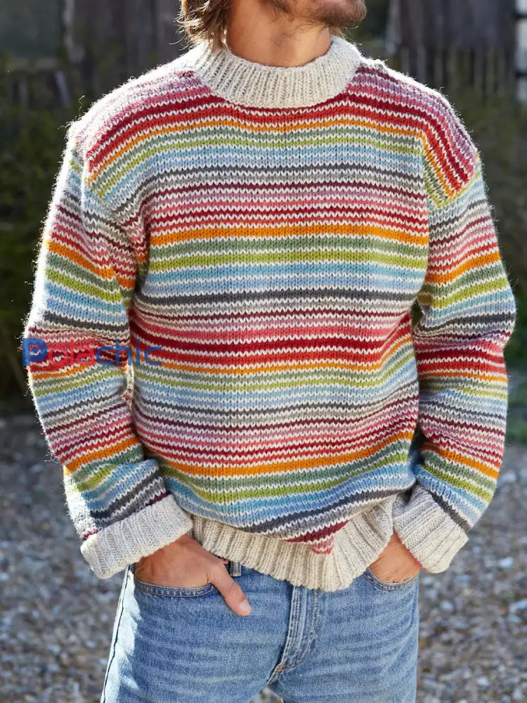 Tops à rayures automne et hiver pour hommes
