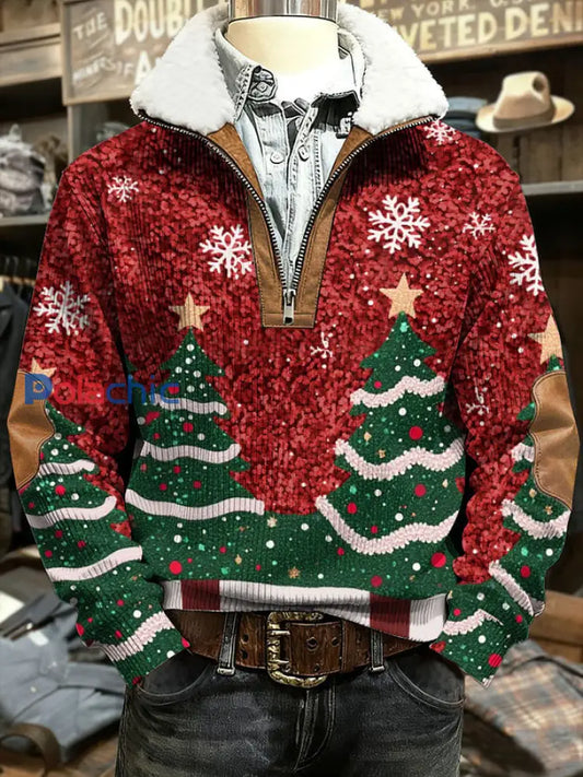 Tops imprimés d’art de Noël pour hommes Rouge / S