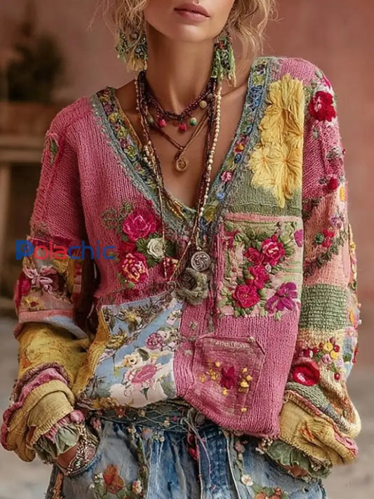 Tops imprimés fleurs pour femmes comme image / S
