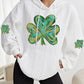 Trèfle Imprimé Mode À Capuche Manches Longues Vintage St. Patrick’s Day Sweatshirt