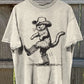 Unisex Western Cat Art Print T-Shirt Ras Du Cou À Manches Courtes