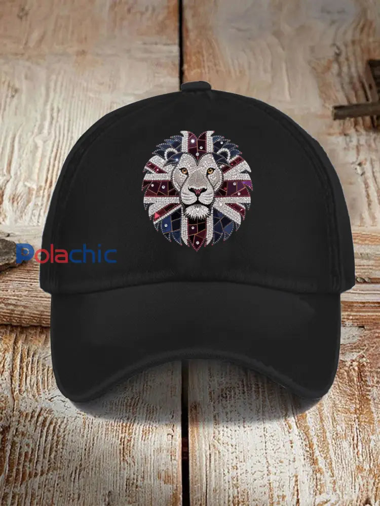 Unisexe imitation britannique diamant chaud-forage Imprimer Hat Noir / ONE