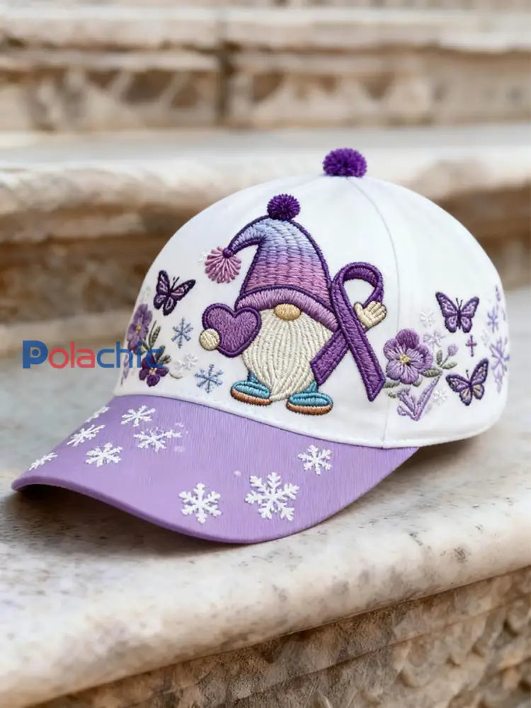 Unisexe Retro Bohème Fleur et Gnome Imprimer Casual Hat Violet / UN