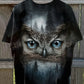 Unisexe Retro Owl Eye Art Imprimer Col Rond T-Shirt Manches Courtes