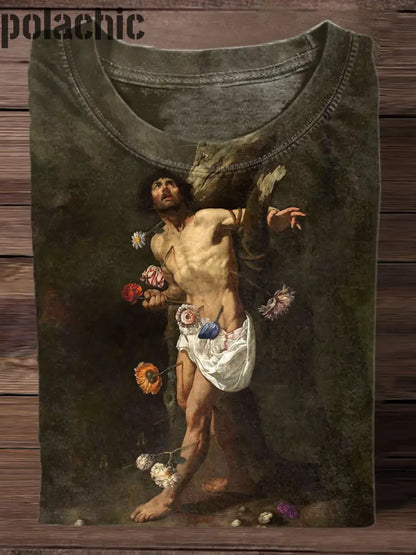 Unisexe Vintage Renaissance Art Print Casual T-Shirt À Manches Courtes A / S