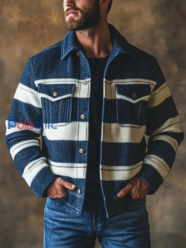 Veste à carreaux décontractée pour hommes comme image / S