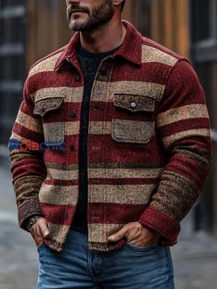 Veste à carreaux décontractée pour hommes comme image / S