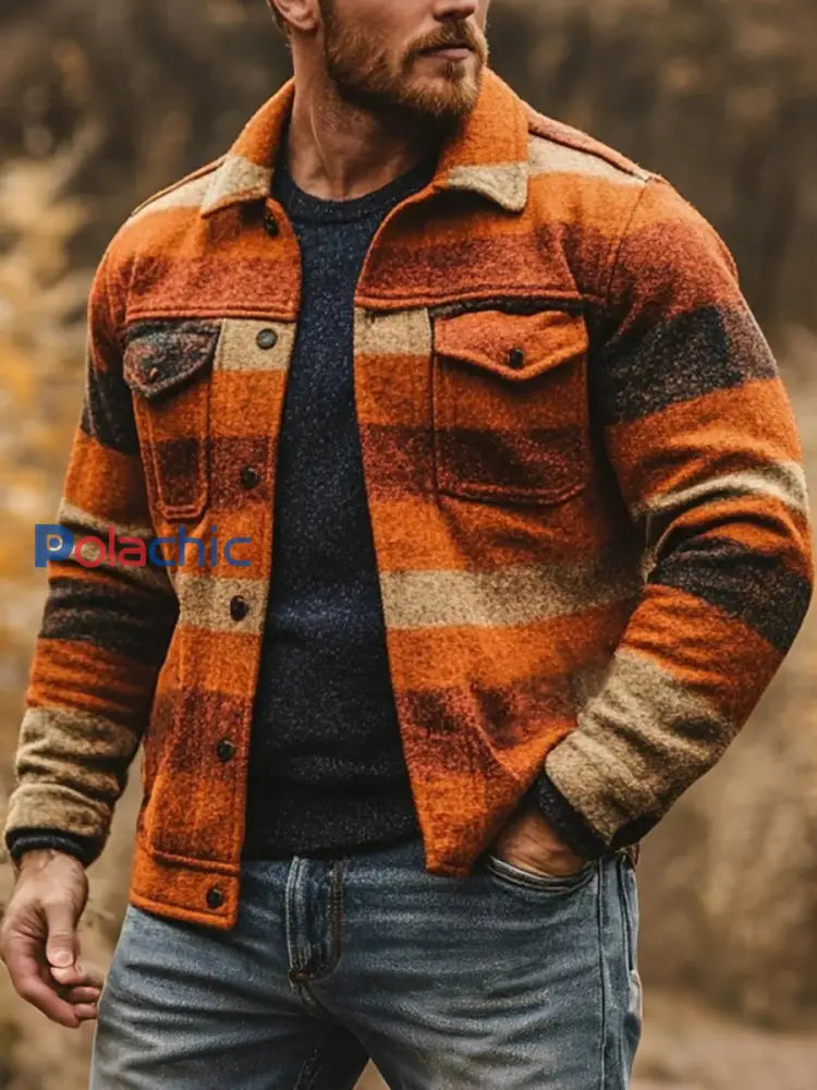Veste à carreaux décontractée pour hommes comme image / S