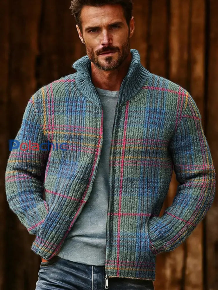 Veste à glissière Geometric Art Homme Bleu / S