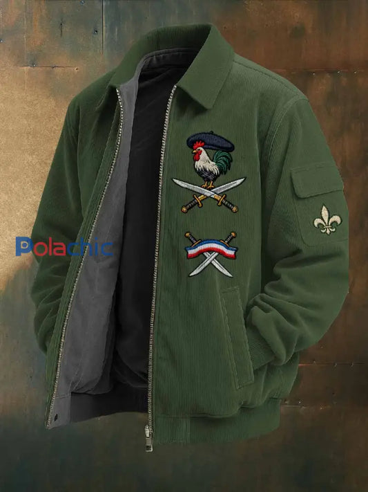Veste À Imprimé Coq Français Rétro comme image / S