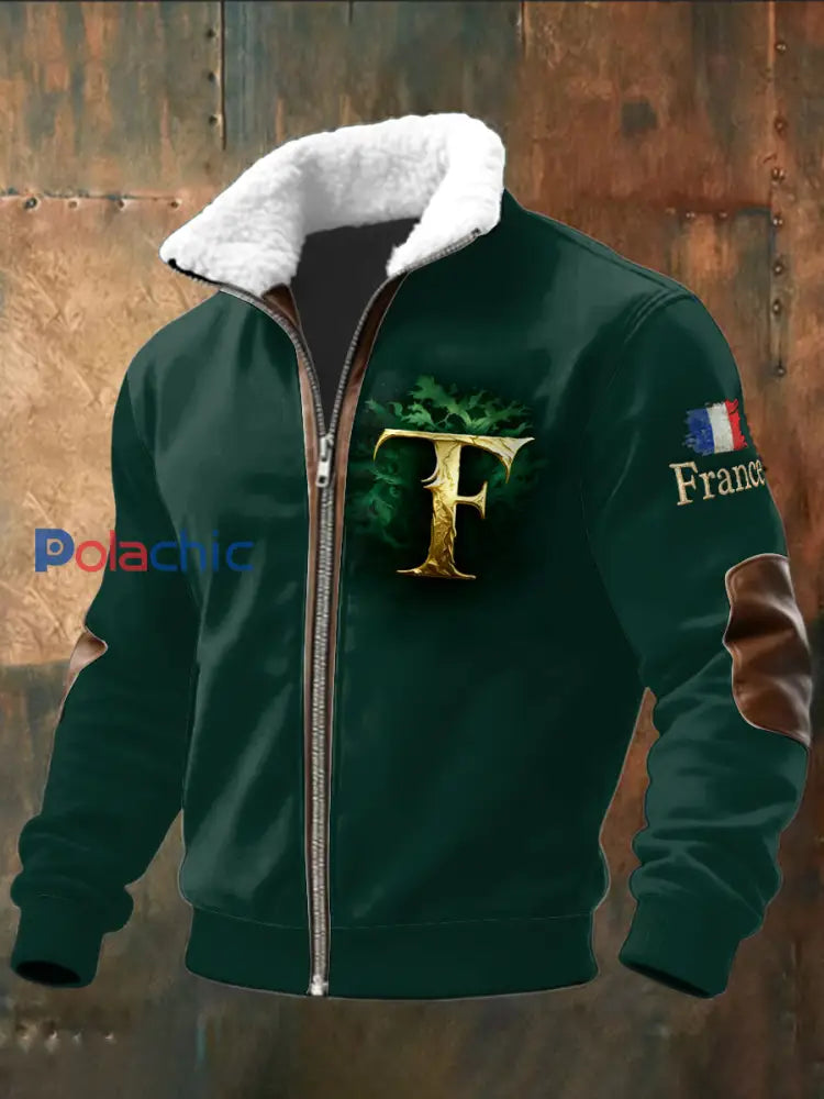 Veste à imprimé French Initial F Design Homme Vert / S