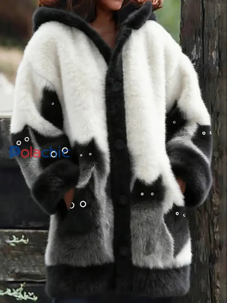 Veste chaude en flanelle à imprimé chat animal pour femmes comme image / S