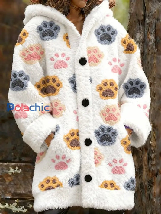 Veste chaude en flanelle imprimé animal pour femme A / S